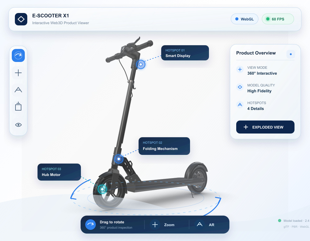 3D Product Viewer for Websites and Interactive Product Display